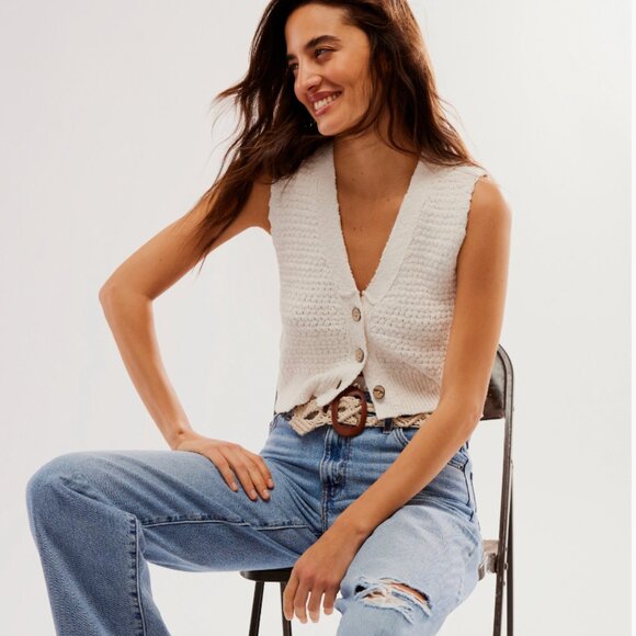 Free People White Ava Sweater Vest - Picture 4 of 8